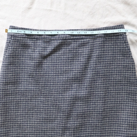 Boden British Tweed Houndstooth A-Line Skirt Womens 12 Gray Navy Workwear Twee - Picture 6 of 7